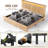  Fluted Panel Platform Bed with Storage, LED Lights & USB Charging - Wooden Beds & Frames,King/Oak-1089825230-1089825231