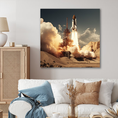 " Vintage Expressionist Rocketship Burst "