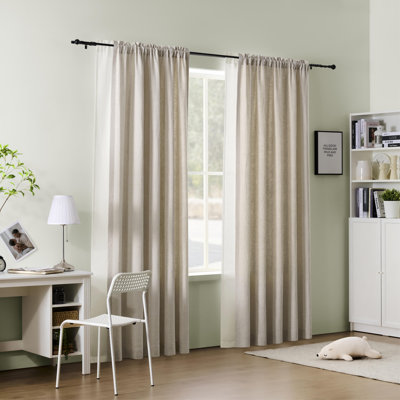 Heavy-Duty Double Curtain Rod Set with Decorative Ball Finials,Matte Black