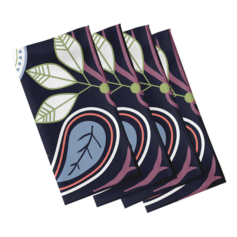 Ensemble de serviettes 4 pièces Carbajal, L 18 po x L 18 po, Bleu marine