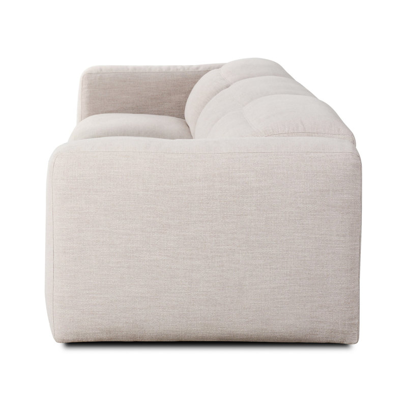 Radley 124" Leather Power Reclining Sofa, Gray Polyester Blend