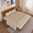 King Size Deluxe Bed Frame With Headboard With Solid Wood, No Box Spring Needed,  Easy Assembly, Rustic Golden Brown-119619097-119619099