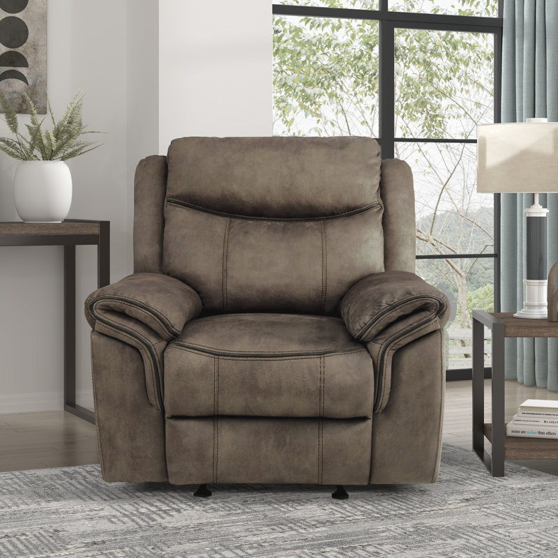 Fauteuil inclinable moderne et contemporain Bayshore de 42 po avec microfibre polie luxueuse et siège à ressorts ensachés