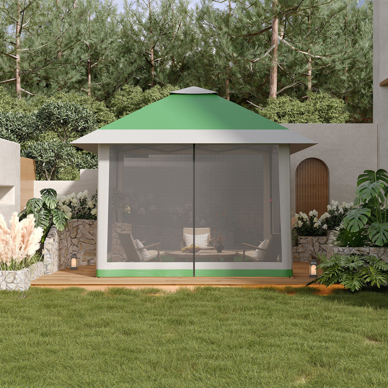 13x13FT Pop-Up Gazebo w/ Mosquito Netting - Height-Adjustable Canopy, UPF 50+ Sun & WaterProof, Rustproof Steel Frame, Tool-Free Setup, Perfect for Patio/BY Parties, Weddings, Dining - Includes Carry Bag