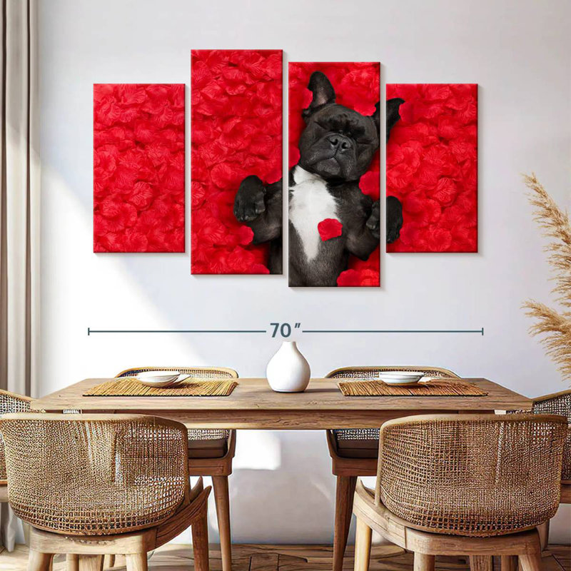 Bouledogue français Brampt Valentines, H 42 po x l 68 po
