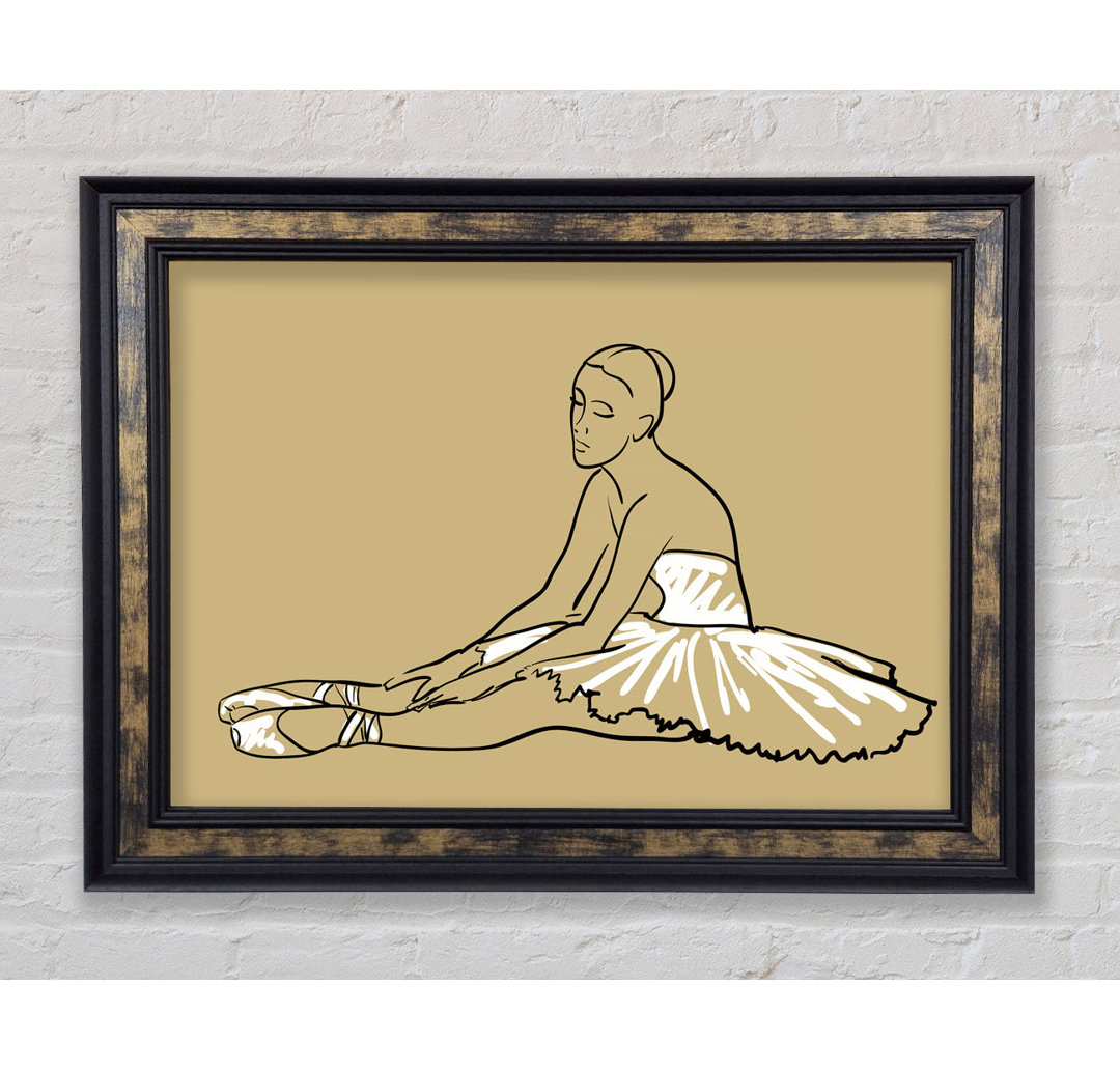 Gerahmtes Wandbild Beige White Ballerina 4