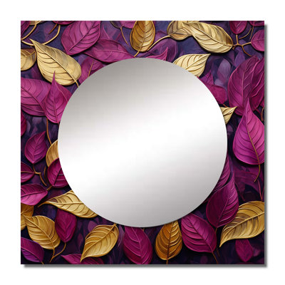 Delsen - Leaves Large Square Mirror For Wall Art Decor