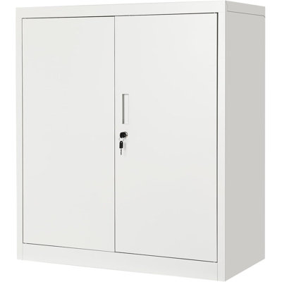 Armoire de rangement en métal 36 po 2 portes - Casier verrouillable en acier avec tablettes réglables pour le bureau à domicile