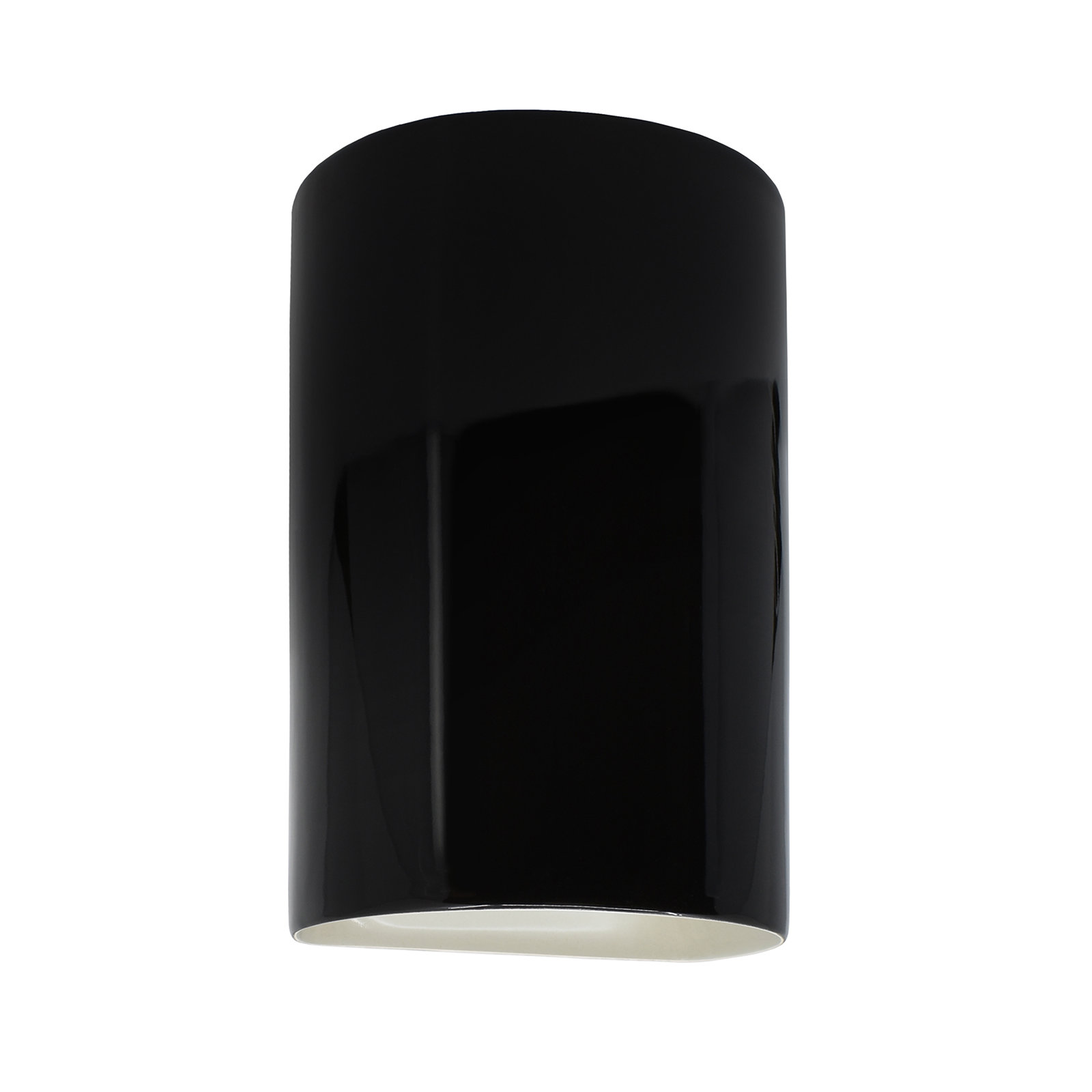 Pacursa Ceramic Dimmable Flush Mounted Sconce, 9.5" H x 5.75" W x 4.5" D, Gloss Black/Matte White