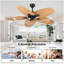 Ventilateur de plafond tropical de 52 pouces avec 5 pales Palm Palm