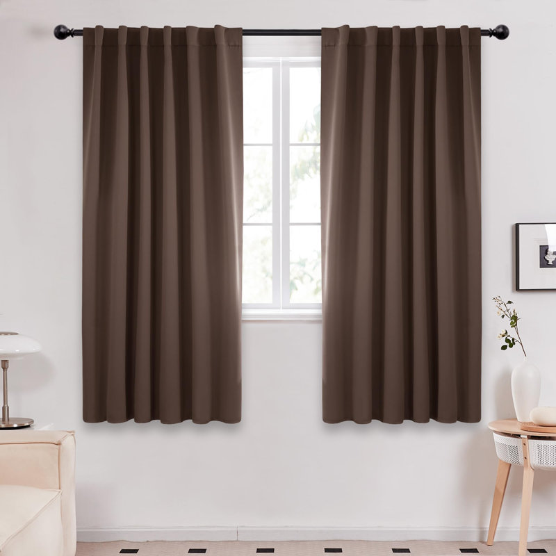 Cherlin Room Darkening Curtain Pair, Brown, 52" W x 63" L