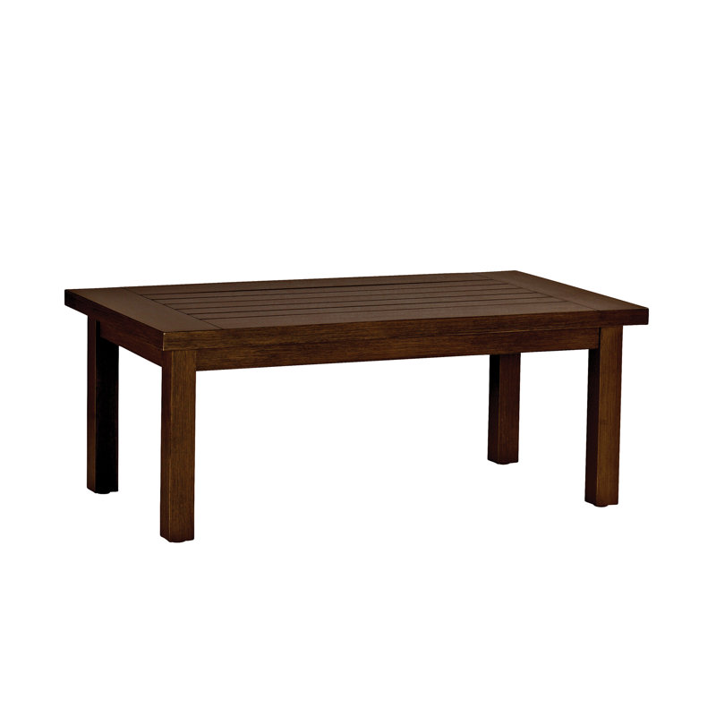 Club Aluminum Outdoor Coffee Table, Mahogany