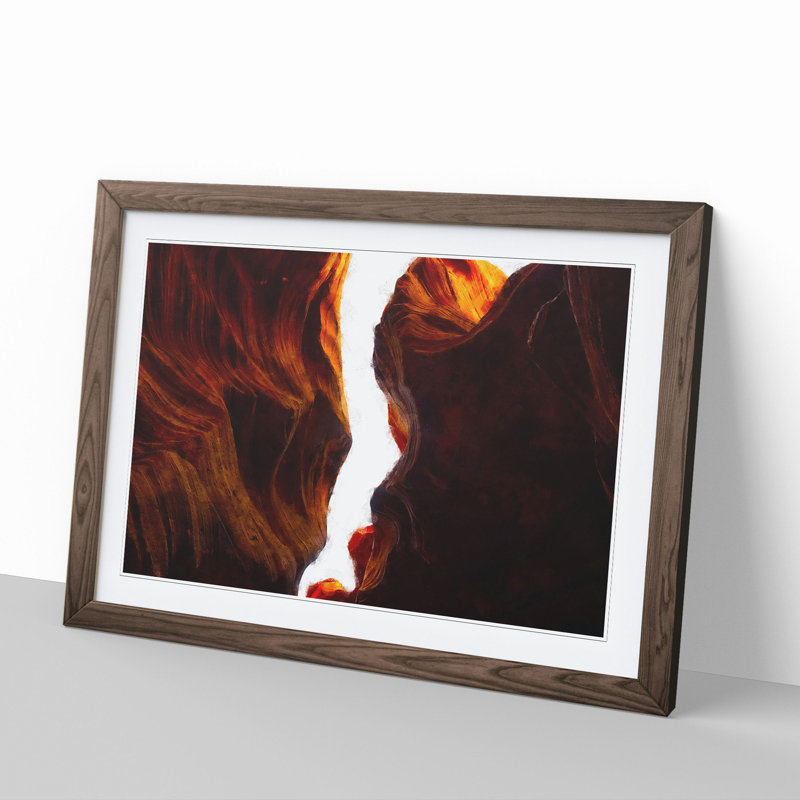 Sandstone in Antelope Canyon Vol.1 - Picture Frame Graphic Art, 36cm H x 48cm W x 2cm D, Walnut Framed