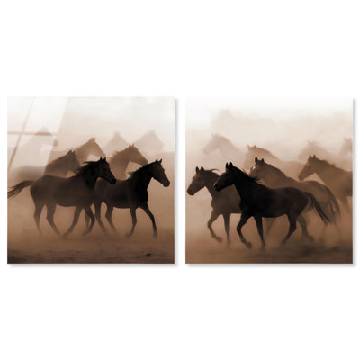 Ensemble de 2 décorations murales neutres en acrylique neutre Neutral Harmony par Art Remedy, prêtes à être accrochées, 20 x 20
