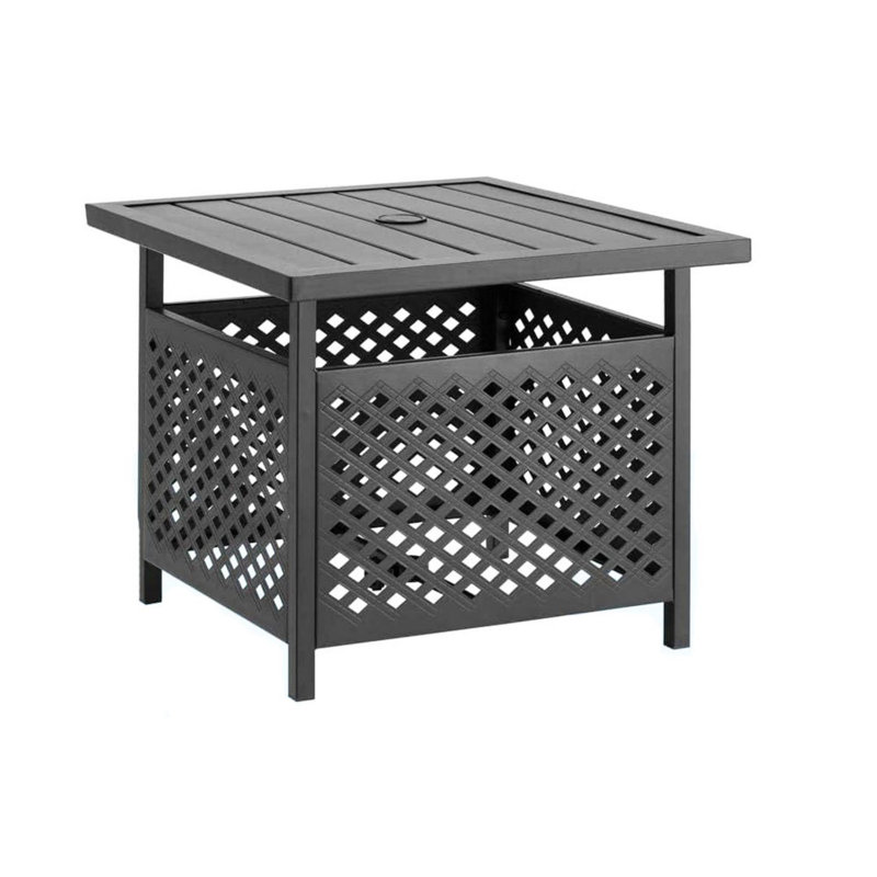 Table d'appoint d'extérieur avec trou pour parasol 1,57 po