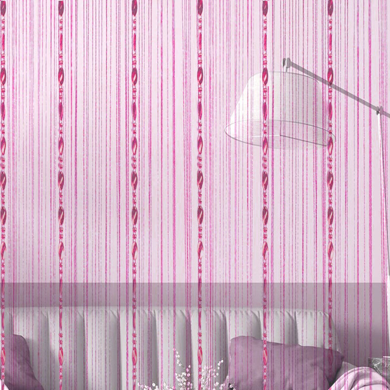 Dharshini Semi Sheer French Door Curtain Single Panel, Pink