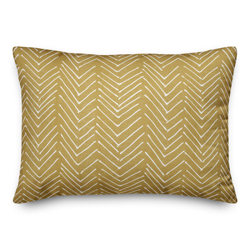  Scribble 16 Outdoor Rectangular Pillow Cover & Insert, Yellow