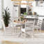 Ensemble de salle à manger extensible 5 pièces avec table de salle à manger extensible ronde Roane et 4 chaises rembourrées Roane-2033084705-2033084704-2033084710