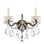 La Scala 2 Light 15in x 17in Wall Sconce with Round Backplate in Florentine Bronze with Clear Swarovski Crystals