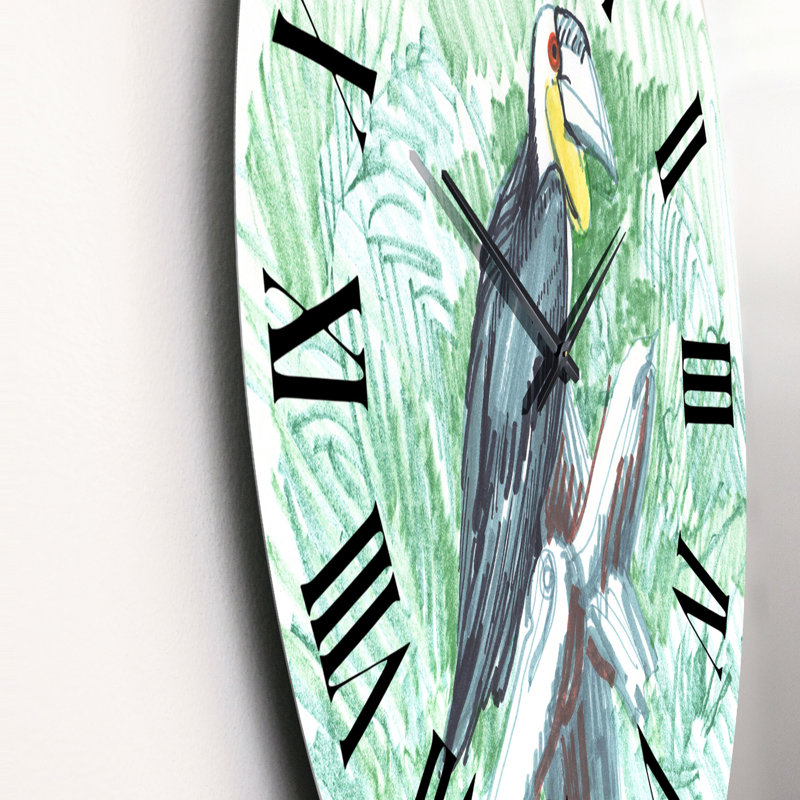 Wreathed Hornbill Rhyticeros Undulatus - Traditional Wall Clock, Medium