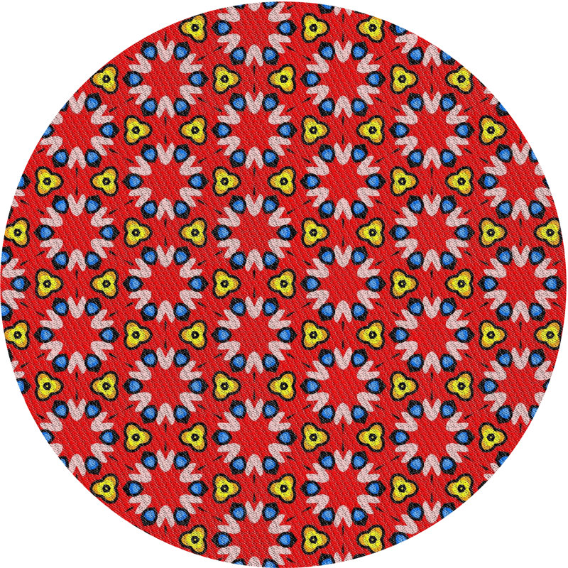 Geometric Indoor Rug, Round 8'
