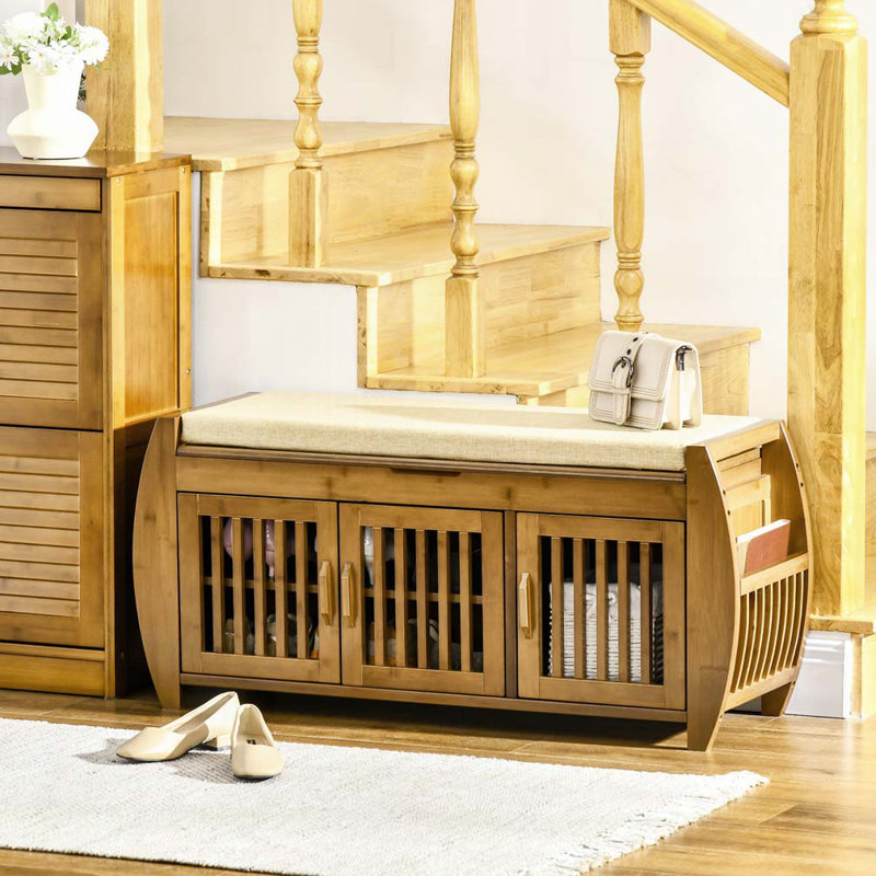 Banc à chaussures avec armoires de rangement