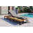 Outdoor Chaise Lounge Chair With 5-Position Adjustable Backrest, Reclining With Cushion, Patio Lounger With Wood Side Table, Sturdy Frame For Poolside, Garden, And Backyard-1182978092