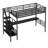 Metal Loft Bed Frame With Desk, No Box Spring Needed,Twin ,Black