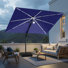 Parasol de patio rectangulaire en porte-à-faux avec base lestée 9 x 11 pi Wasif