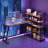 52'' L Shaped Gaming Desk with Storage Shelf and Monitor Stand, Corner Computer Desk with Power Outlet and LED Light-988841170