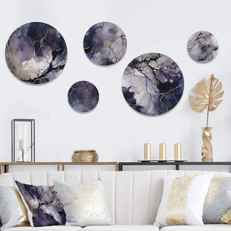 Purple and Exploring the Language of Painting III - Abstract Metal Wall Décor