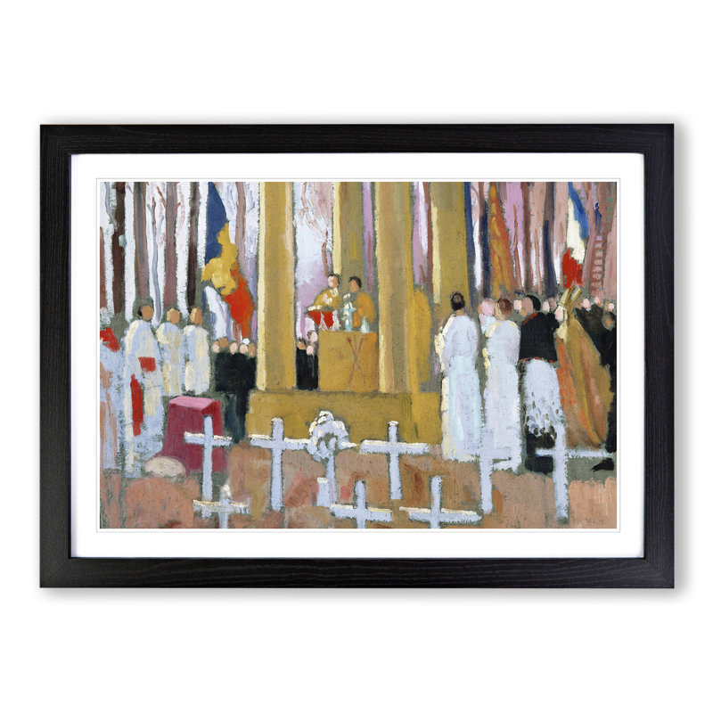 Mass in Front of the Tomb by Maurice Denis - Picture Frame Painting, Black Framed, 36cm H x 48cm W x 2cm D
