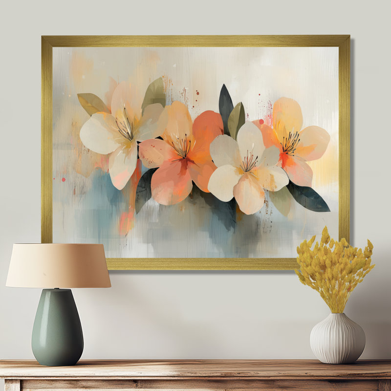 Ingbert couleurs pastel de la couronne d'été de fleurs de rhododendrons II - art mural rhododendron, H 30 po x l 40 po, Doré