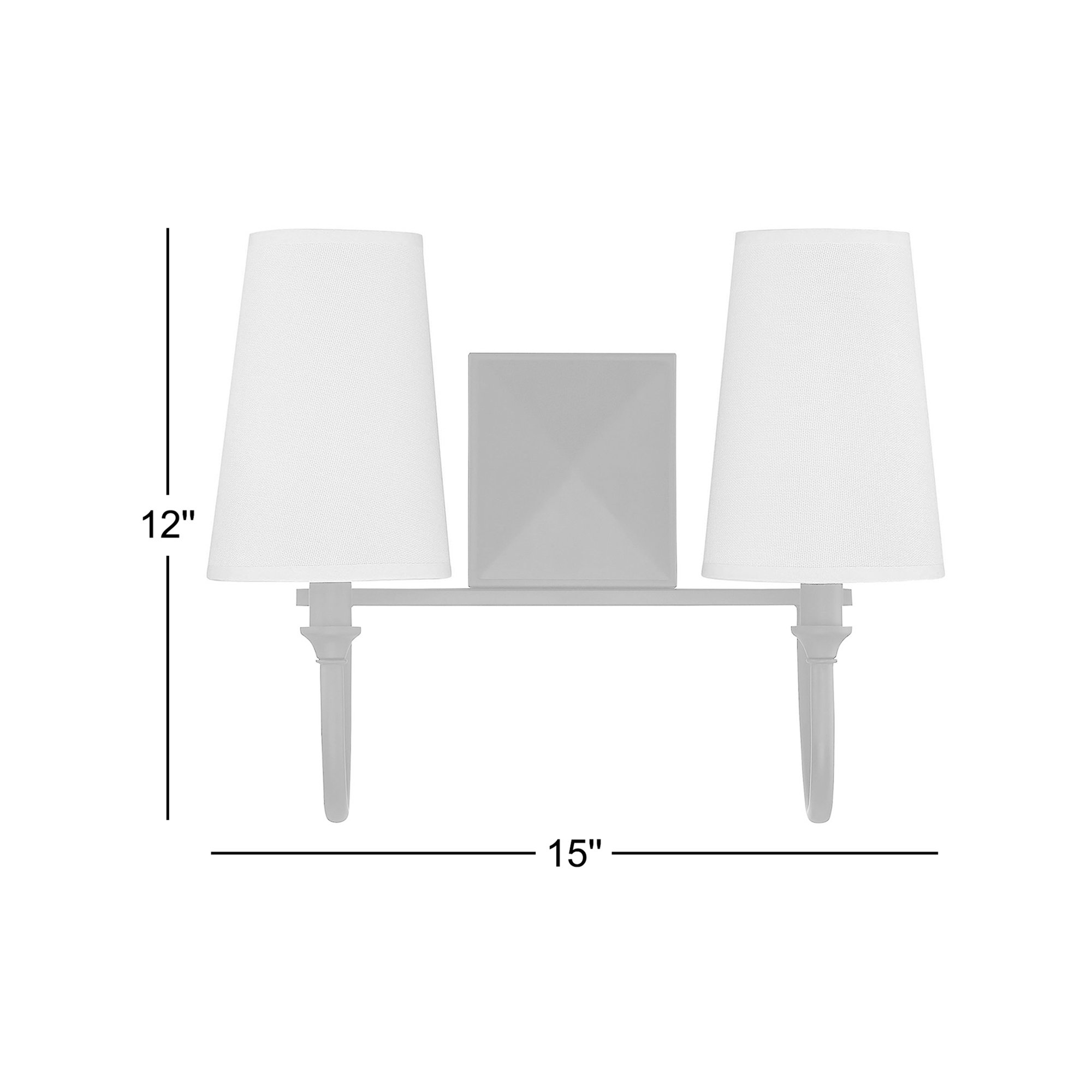 Alata 2-Light Dimmable Vanity Light, Polished Nickel
