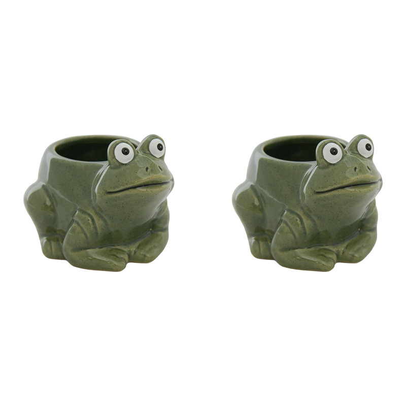 Ceramic Planter Frog - Set Of 2