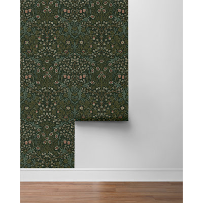 Seabrook Designs Victorian Garden Floral Pre-Pasted Wallpaper
