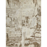 Luxury Laureno Hand Knotted Abstract Area Rug in Ivory/Beige