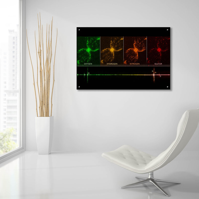  Art mural en verre acrylique «Southern Crab Nebula» par la NASA, H 24 po x l 36 po x P 0,2 po