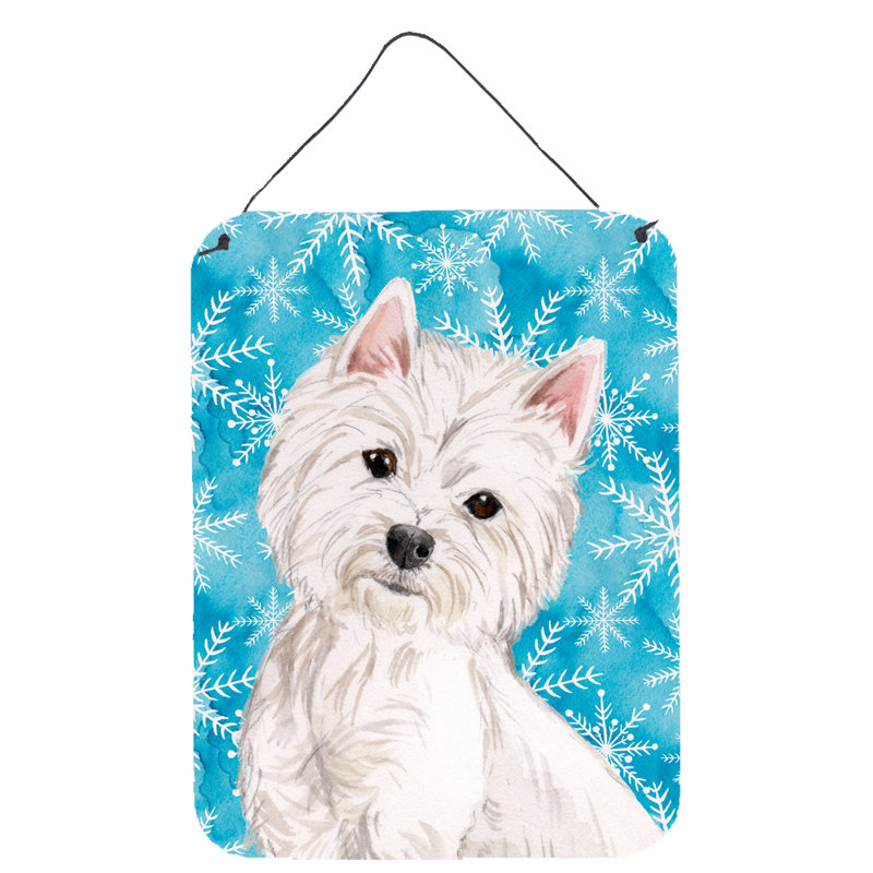 Décoration murale à suspendre l’hiver chocolat labrador, Westie patriotique