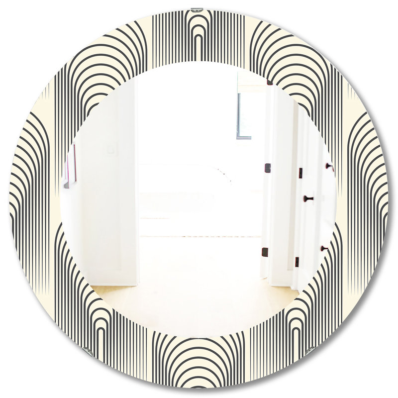 Miroir mural scandinave Mid-Century 27, H 31,5 po x l po