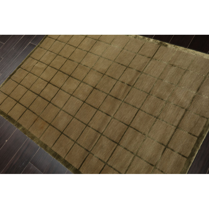 Tapis transitionnel tibétain en laine et soie noué à la main 4 pi 1 po x 5 pi 8 po