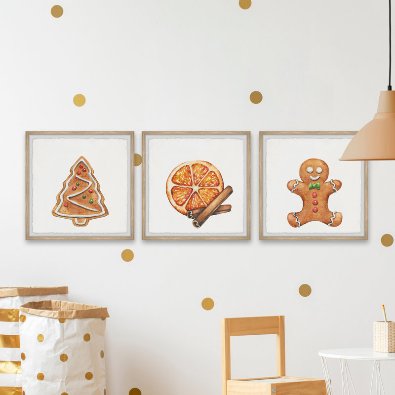 Chan Chan Best Christmas Cookies - 3 Piece Single Picture Frame Painting, 45cm H x 137cm W x 3.81cm D