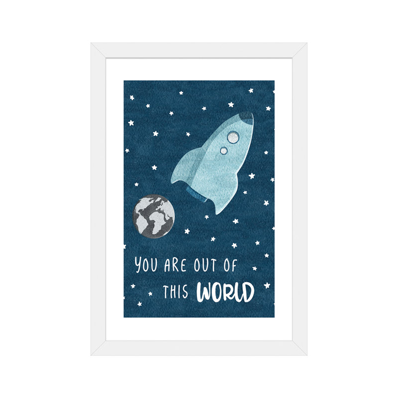 « out of the world », art, H 24 po x l 16 po x P 1 po, Papier avec cadre blanc