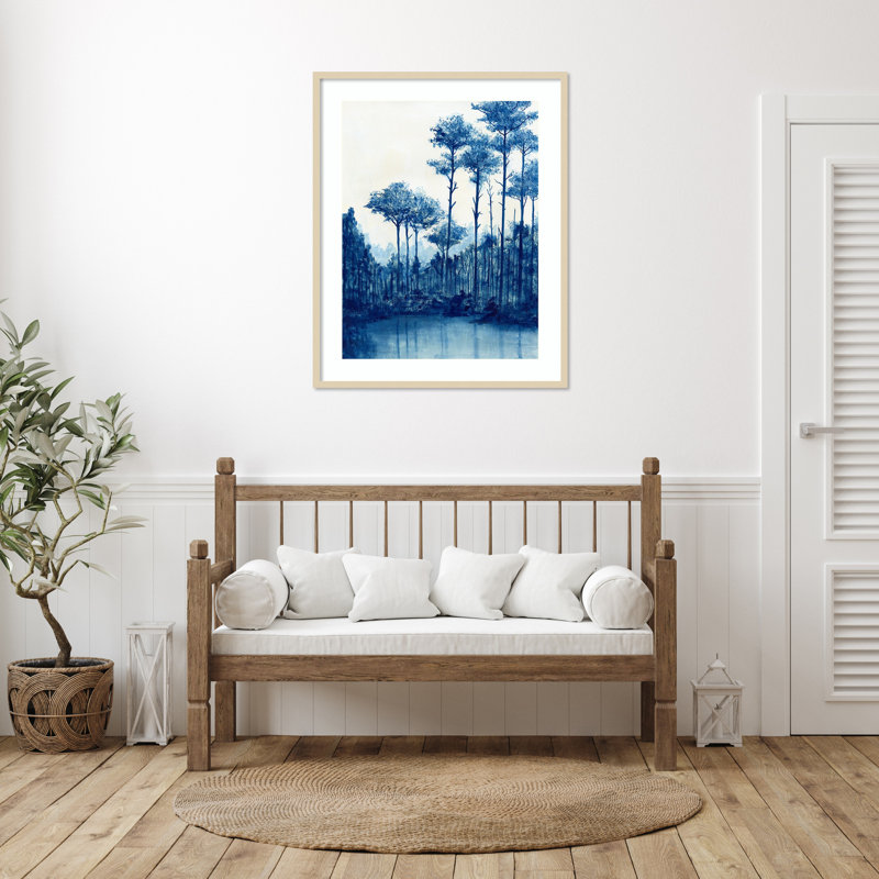 «Liberty Blue Landscape I» par Michael Willett, impression sur bois encadrée, H 41 po x l 33 po