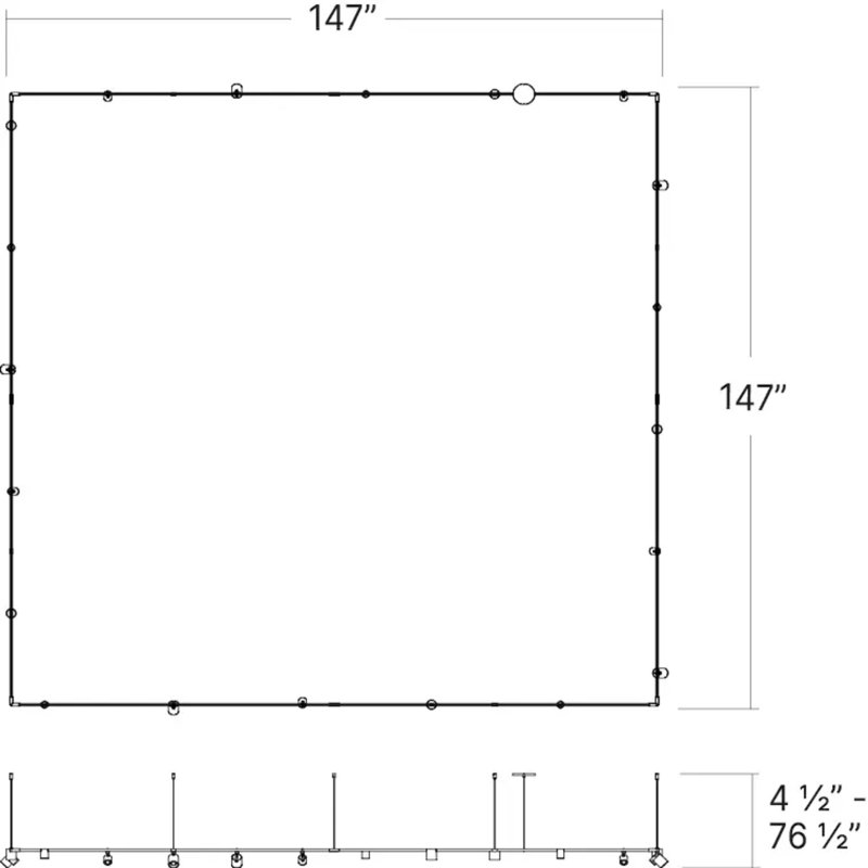 Lustre intégré à 20 lumières à DEL de 3000 lumières à intensité variable Suspender, Blanc satiné