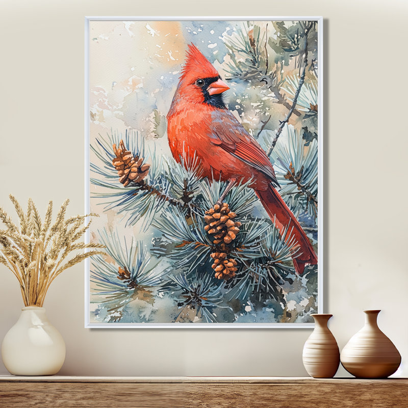 Ferrel - grand oiseau, art mural, Impression encadrée sans passe-partout, H 32 po x l 16 po, Blanc