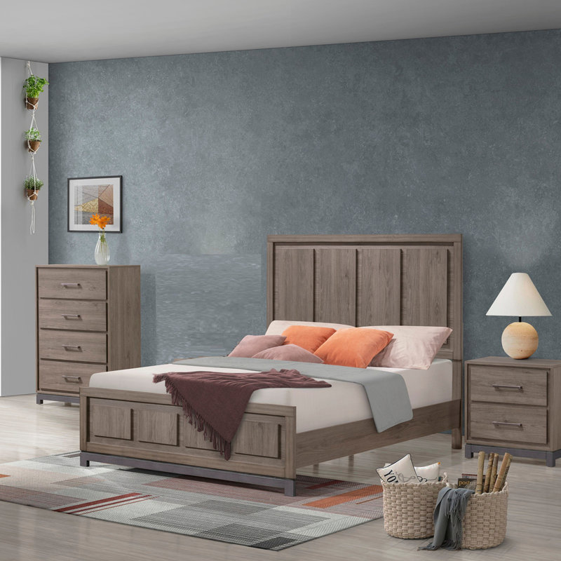1pc Contemporary Panel Bed, King