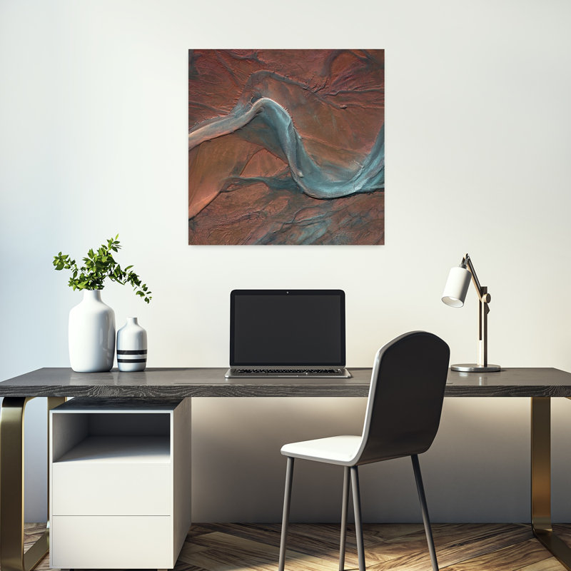 Art contemporain contemporain, paysage abstrait, H 18 po x l 18 po