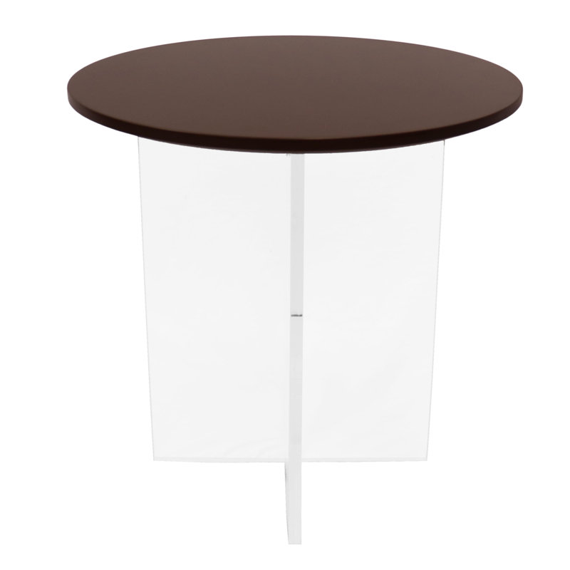 Table basse ronde en bois aggloméré Ballyclug, Noyer, H 19,6 po x L 19,6 po x l 19,6 po
