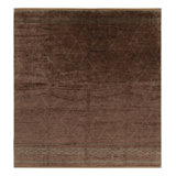 Moroccan Hand Knotted Wool Geometric Area Rug in Browne